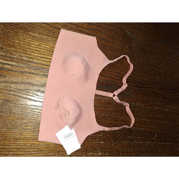 New Medium Auden Rose Red Signature Smooth Collection Unlined Bralette Pink NWT - Picture 1 of 4